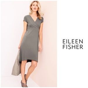 EILEEN FISHER Taupe Jersey Stretch Knit Dress